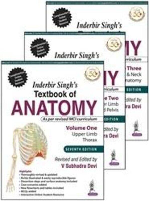 

Inderbir Singhs Textbook Of Anatomy 3 Volumes Volume 1 Upper Limb And Thorax Volume 2 Lower L, Paperback by Devi, V Subhadra
