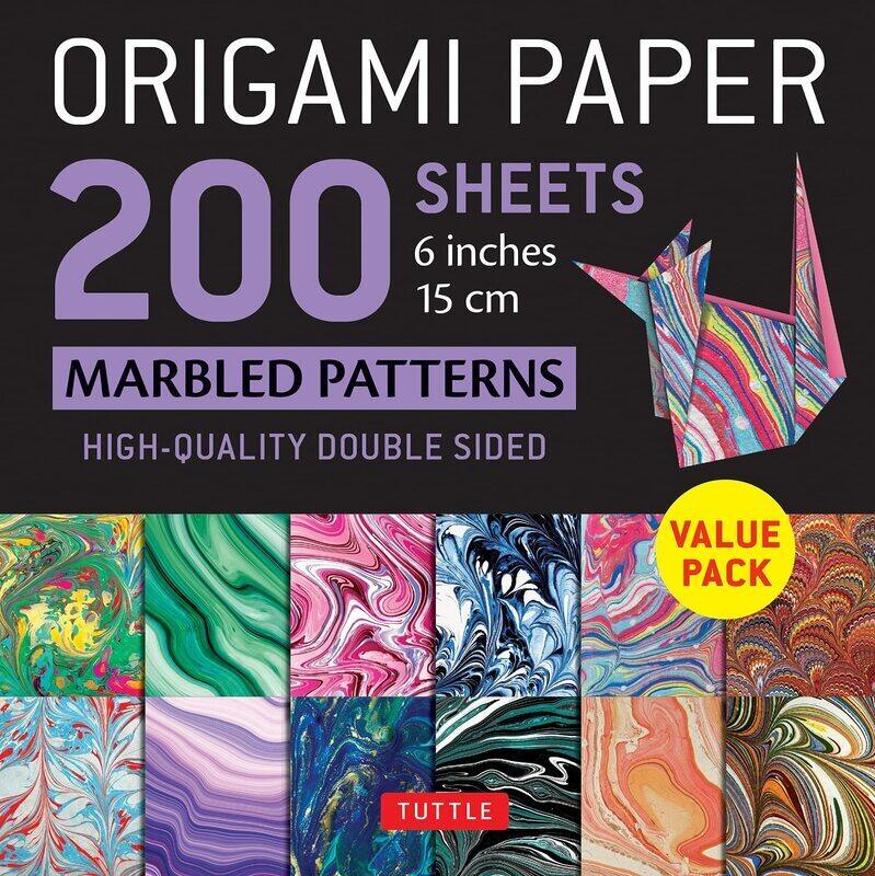 

Origami Paper 200 Sheets Marbled Patterns 6" (15 cm): Tuttle Origami Paper: High-Quality Double Sided, Hardcover Book, By: Tuttle Publishing