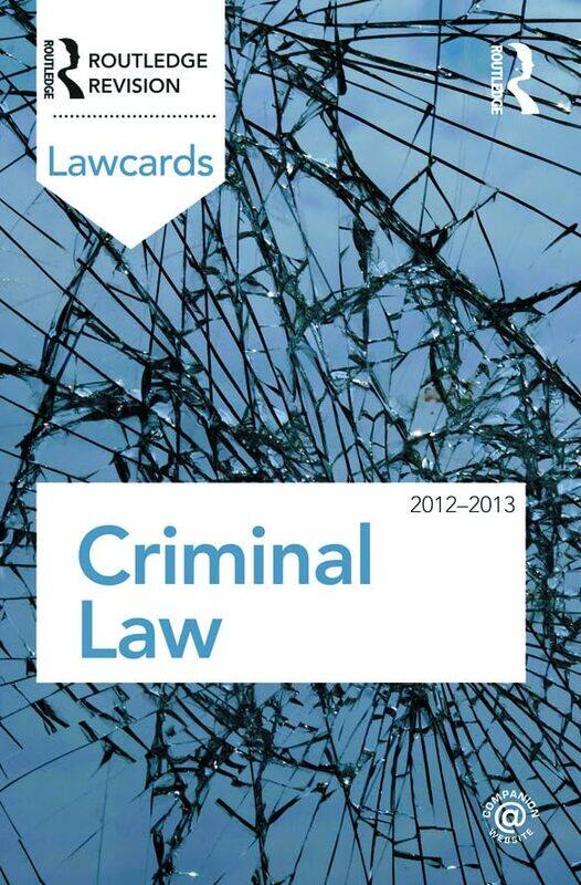 

Criminal Lawcards 20122013 by Routledge-Paperback
