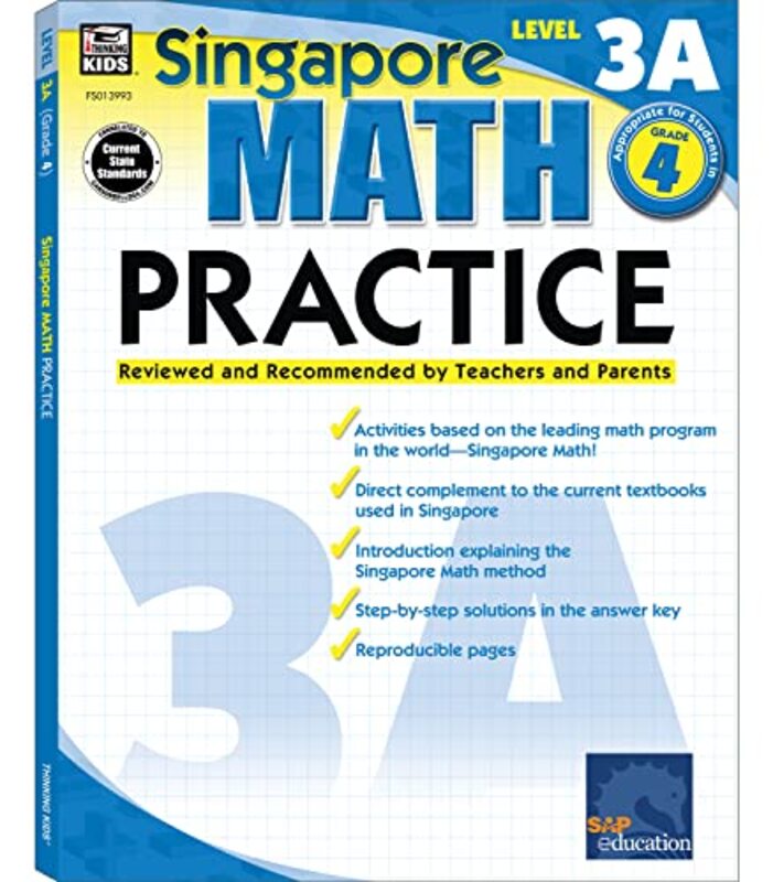 Math Practice Grade 4 Reviewed And Recommended By Teachers And Parents By Singapore Asian Publishers - Carson Dellosa Education Paperback