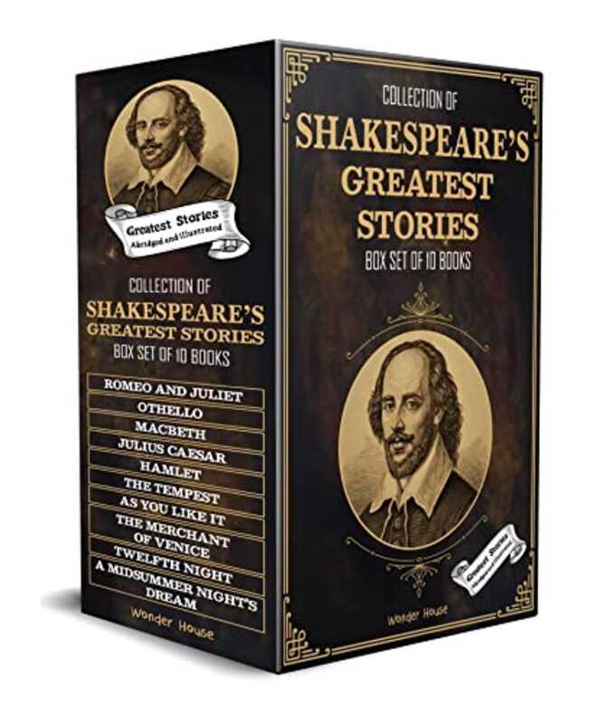 Collection of Shakespeares Greatest Stories (Box Set of 10 Books) For Children,Paperback by Wonder House Books