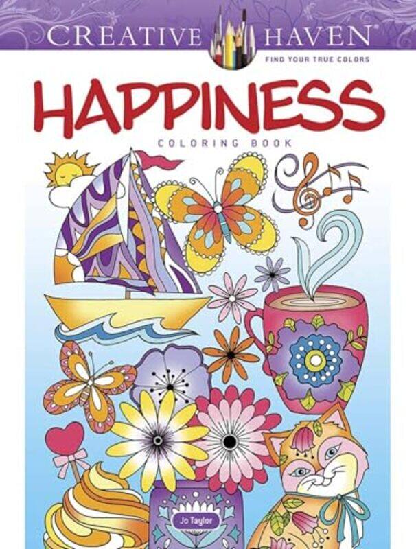 

Creative Haven Happiness Coloring Book by Jo Taylor-Paperback