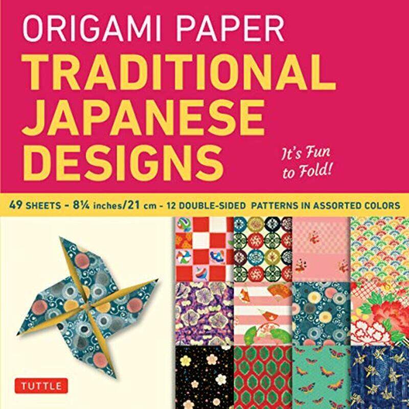 

Origami Paper - Traditional Japanese Designs - Large 8 1/4": Tuttle Origami Paper: Double Sided Orig By Tuttle Publishing Paperback