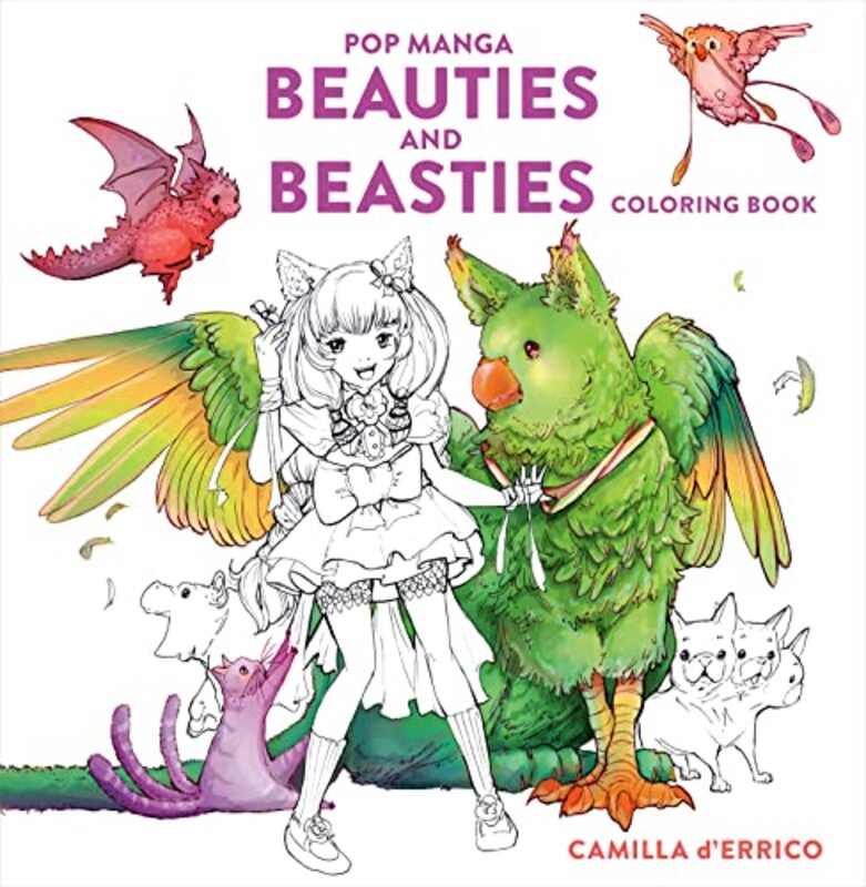 Pop Manga Beauties And Beasties Coloring Book By D'Errico, Camilla Paperback