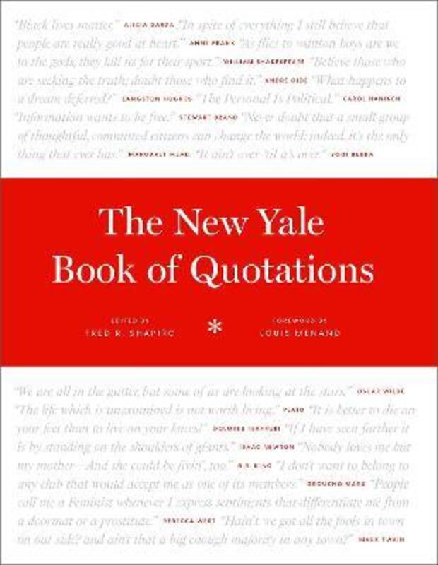 The New Yale Book of Quotations.Hardcover,By :Shapiro, Fred R. - Menand, Louis