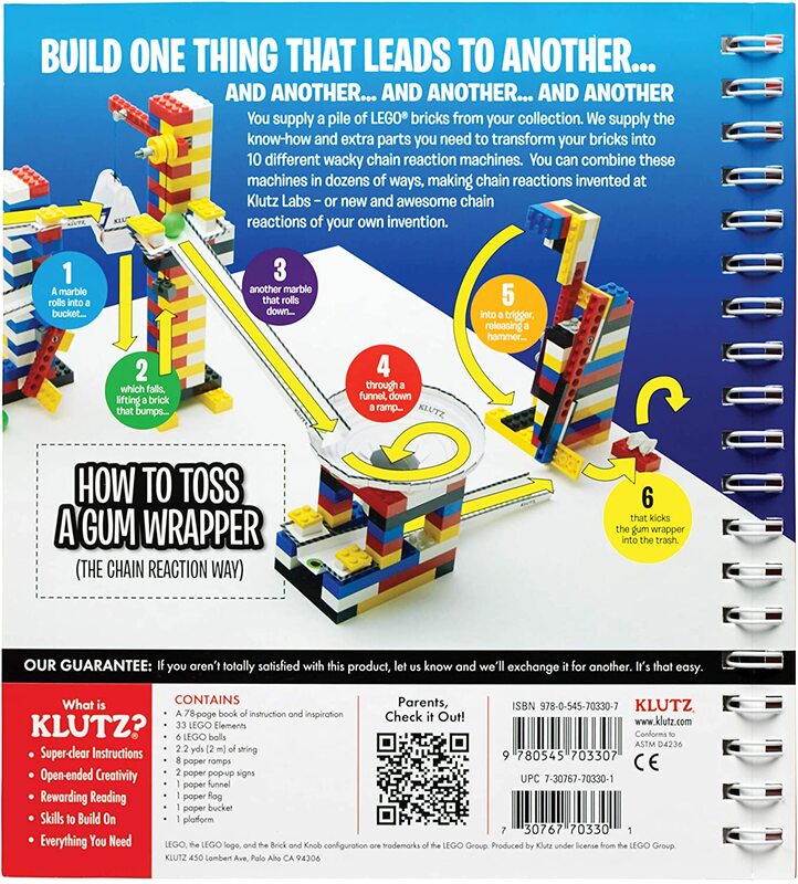 Lego Chain Reactions with 30 Lego Elements, Hardcover Book, By: Pat Murphy