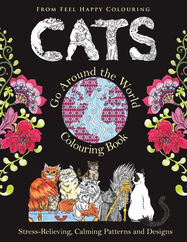 Cats Go Around the World Colouring Book: Fun Cat Coloring Book for Adults and Kids 10+ for Relaxatio