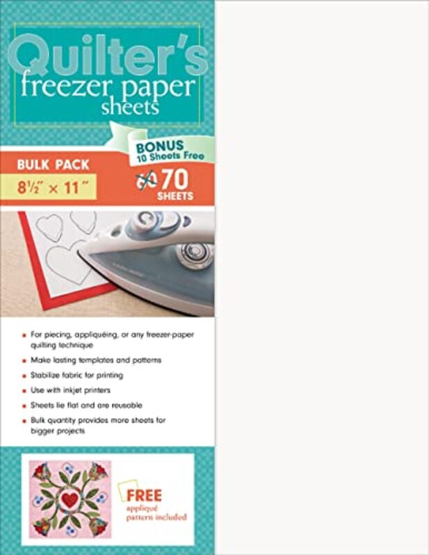 Quilters Freezer Paper Sheets Bulk Pack 70 Sheets 812 X 11 by C&T Publishing -Paperback