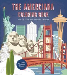 The Americana Coloring Book Color Your Way Across The U.S.A. Editors of Chartwell Books Paperback
