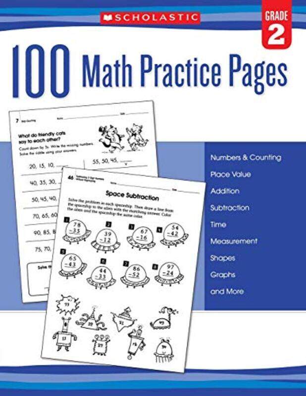 

100 Math Practice Pages: Grade 2,Paperback by Scholastic - Ottaiano, Mela