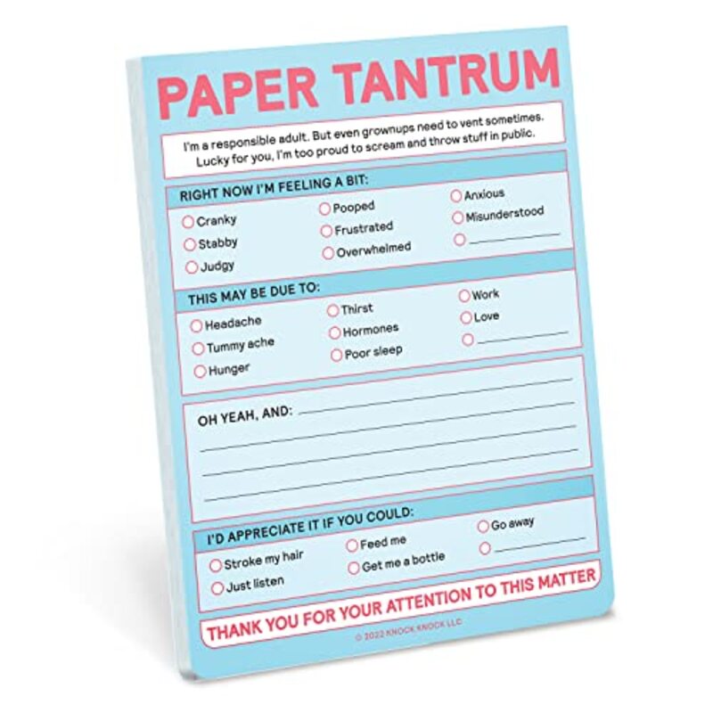 Knock Knock Paper Tantrum Nifty Note Pad Pastel Version Paperback by Knock Knock