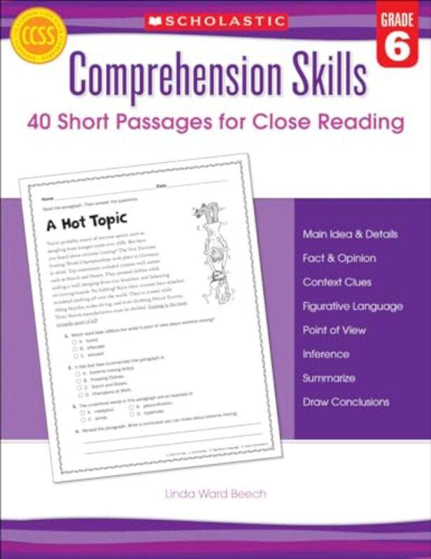 

Comprehension Skills Short Passages Fo By Beech Linda Ward - Paperback