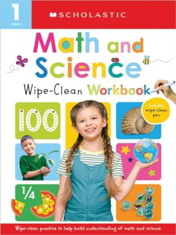 

First Grade Mathscience Wipe Clean Work By Scholastic - Paperback