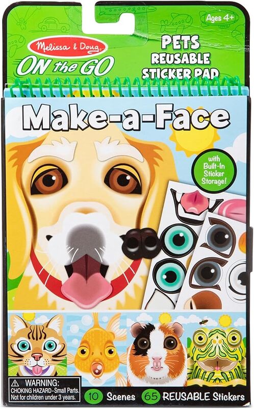 

Makeaface Pets Reusable Sticker Pad by Melissa & Doug..Paperback