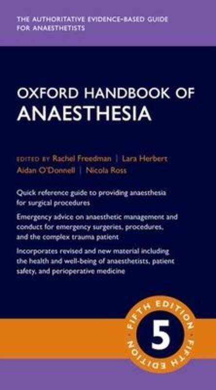 

Oxford Handbook of Anaesthesia ,Paperback By Rachel Freedman (Consultant Anaesthetist, Consultant Anaesthetist, Imperial College Healthcare NHS T