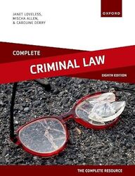 Complete Criminal Law Text Cases And Materials by Loveless, Janet (Former Senior Lecturer in Law, London Metropolitan University) - Allen, Mischa (Ass Paperback
