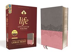 Niv Life Application Study Bible Third Edition Large Print Leathersoft Graypink Red Letter By Zondervan Paperback