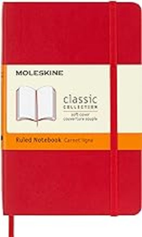 Notebook Pocket Ruled Scarlet Red Soft Cover By Moleskine -Paperback
