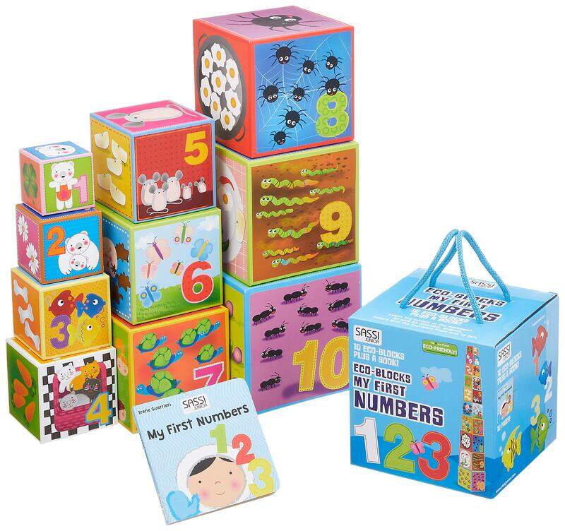 

Sassi "My first Numbers" Eco-Blocks, Hardcover Book, By: Irene Guerrieri