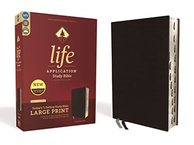 Niv Life Application Study Bible Third Edition Large Print Bonded Leather Black Red Letter Th By Zondervan Paperback