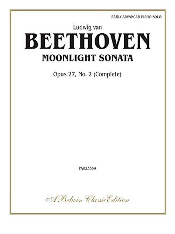 

Moonlight Sonata Op 27 No 2 By Beethoven Ludwig Van - Paperback