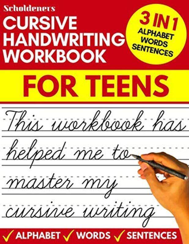 

Cursive handwriting workbook for teens: cursive writing practice workbook for teens, tweens and youn,Paperback,By:Scholdeners