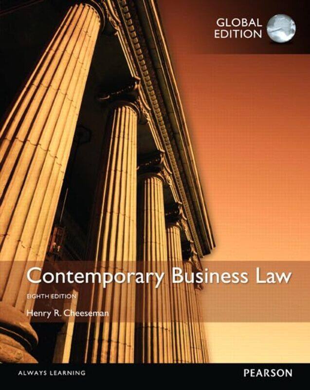 

Contemporary Business Law Global Edition by Henry Cheeseman-Paperback