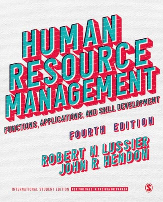 

Human Resource Management International Student Edition by Robert N LussierJohn R Hendon-Paperback