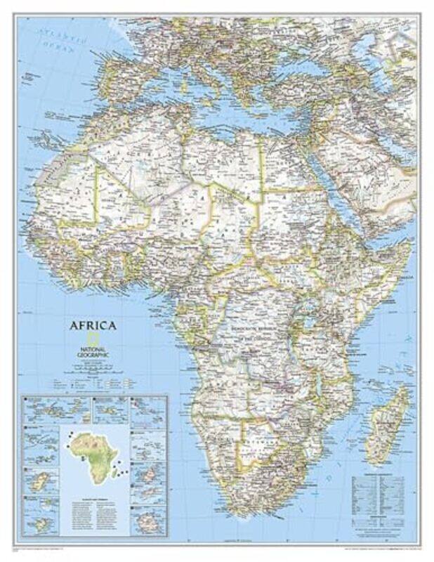 

Africa Classic Enlarged and Laminated Wall Maps Continents by Maps, National Geogr..Paperback