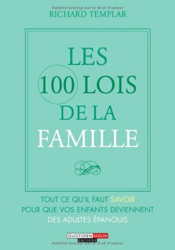 

Les 100 Lois de la Famille,Paperback,By:Templar Richard