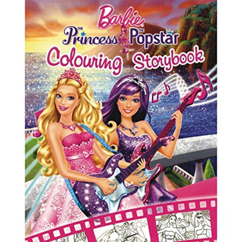 

BARBIE THE PRINCESS & THE POPSTAR COLOURING STORYBOOK, Hardcover Book, By: Parragon Books