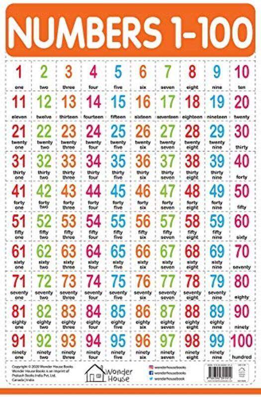 

Numbers 1-100 - My First Early Learning Wall Chart: For Preschool, Kindergarten, Nursery And Homesch,Paperback,By:Wonder House Books