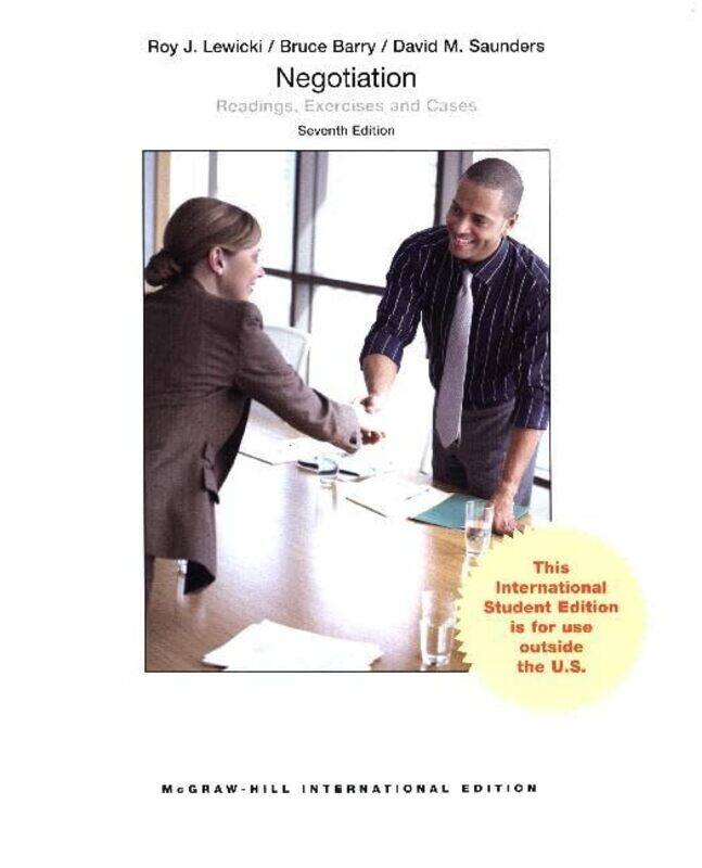 

Negotiation Readings Exercises And Cases by Roy Lewicki - Paperback