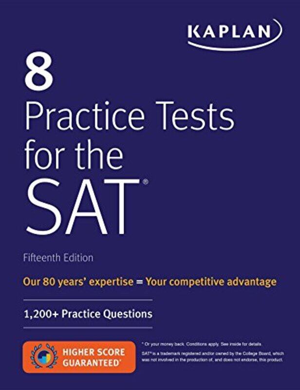 

8 Practice Tests for the SAT: 1,200+ SAT Practice Questions, Paperback Book, By: Kaplan Test Prep