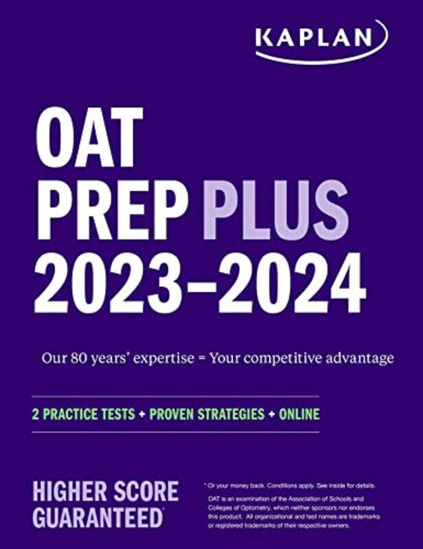 

Oat Prep Plus 20232024 2 Practice Tests Proven Strategies Online By Kaplan Test Prep Paperback