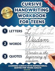 Cursive Handwriting Workbook For Teens Learning Cursive With Inspirational Quotes For Young Adults By Mars, Leslie Paperback