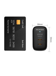 Microdia UK Plug Smartcube 65W GaN Dual USB-C Wall Charger with PPS Charging, Black