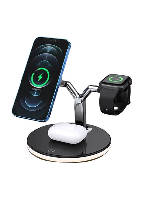 Microdia X.Pad 33W Qi-Certified Magsafe 5-in-1 Wireless Charger for iOS/Android/Samsung, Black