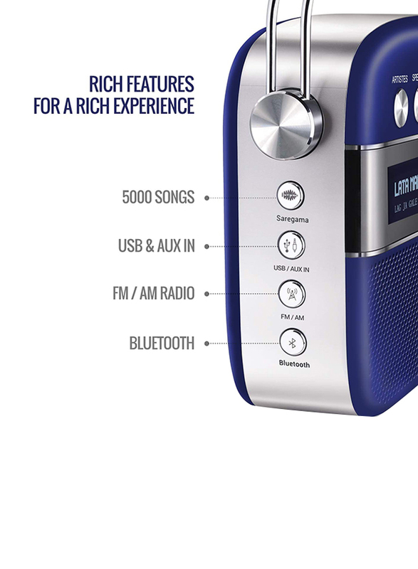 Saregama Carvaan Premium Portable Digital Music Player, Royal Blue