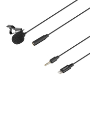 Boya BY-M2 Lavalier Lightning Microphone and Lapel Universal Mic for Apple iPhone, Black