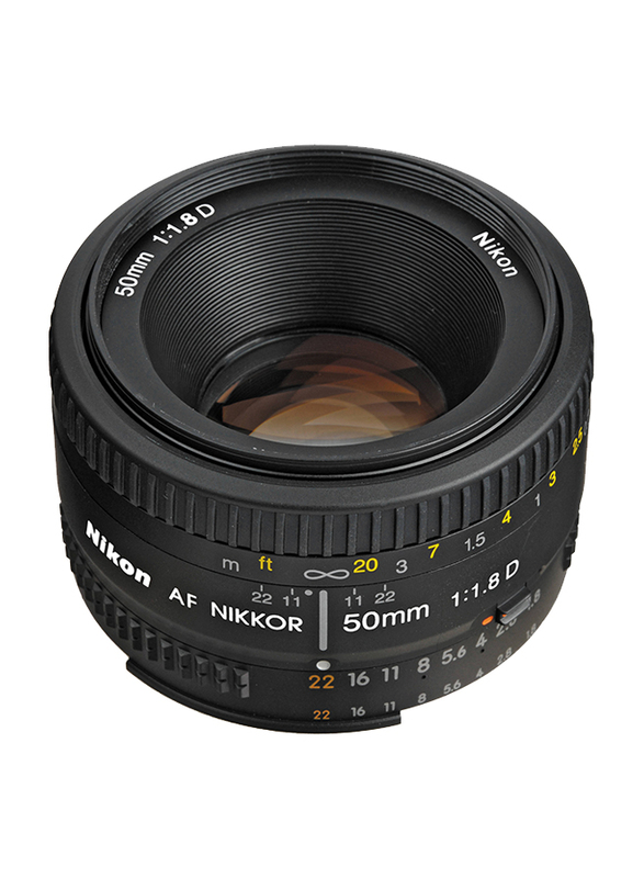 Nikon AF Nikkor 50mm f/1.8D Lens for Nikon DSLR Cameras, Black