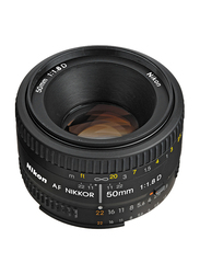 Nikon AF Nikkor 50mm f/1.8D Lens for Nikon DSLR Cameras, Black