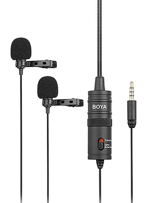 

Boya BY-M1DM Dual Head Lavalier Condenser Microphone, Black