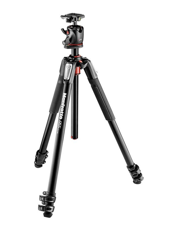 

Manfrotto 055 Aluminum 3 Section Tripod Kit with Horizontal Column and Ball Head, MK055XPRO3 BHQ2, Black