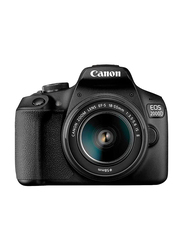 كاميرا كانون EOS 2000D دي اس ال ار مع عدسة اي اف اس 18-55 مم f/3.5-5.6 IS II, 24.1 ميجابكسل, أسود