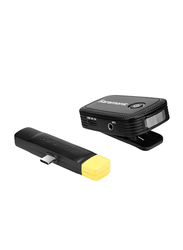 سارامونيك بلينك 500 B5 نظام ميكروفون لاسلكي بمشبك ، مع لافالير وجهاز استقبال USB-C مزدوج لأجهزة أندرويد ، أسود