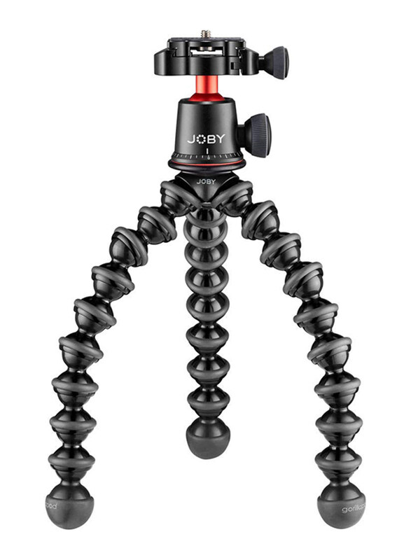 Joby Gorillapod 3K Pro Kit, with Stand & BallHead QR Plate, 6.Lb Load Capacity, Black/Charcoal/Red