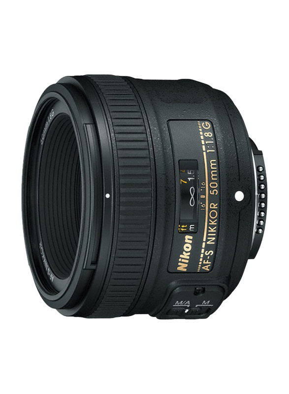 Nikon AF-S FX Nikkor 50mm f/1.8G Auto Focus Lens for Nikon DSLR Cameras, Black