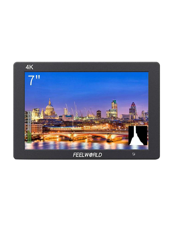 Feelworld T7 7-inch On Camera Field Monitor, with 4K HDMI Input Output Aluminum Housing for DSLR Camera, Black