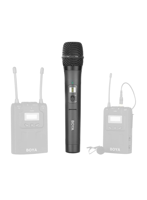 Boya by-WHM8 Pro 48-Channel UHF Wireless Dynamic Handheld Cardioid Microphone Transmitter for by-WM8 Pro Series Microphone System for Interview Presentation Talk Show Speech, Black